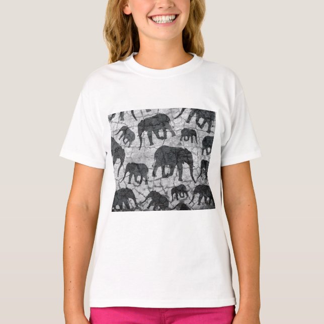 T-shirt Design Motif en béton éléphant (Devant)