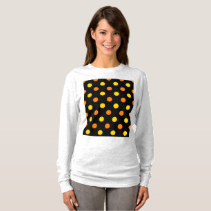 T-shirt Design Orange Jaune Sur Points noirs