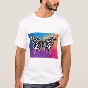 T-shirt Design papillon avec couleurs coucher de soleil