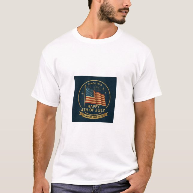 T-shirt Design patriotique. Drapeau américain. (Devant)