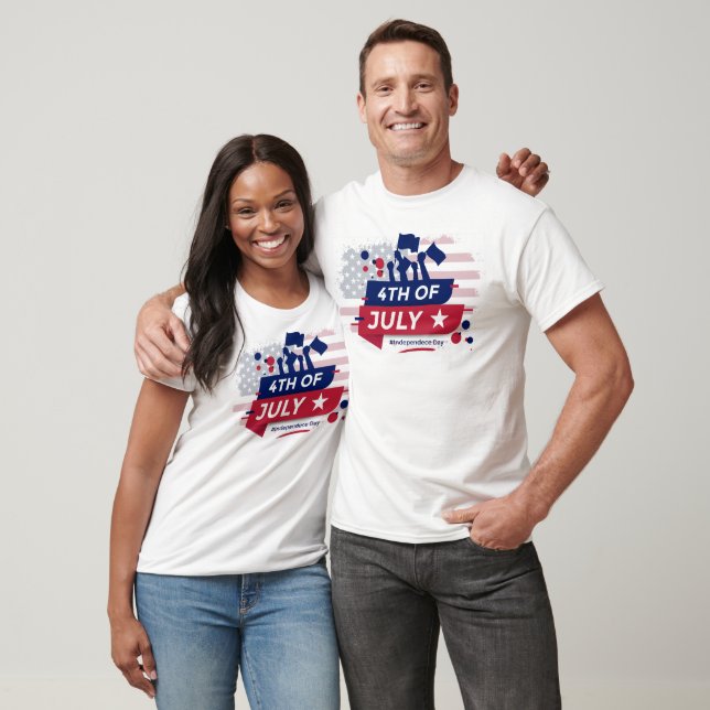 T-Shirt Design Pour Fête De L'Indépendance, 4 Juil (Unisexe)