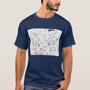 T-shirt Design Punk Rock #19 Bleu noir marine