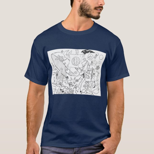 T-shirt Design Punk Rock #19 Bleu noir marine (Devant)