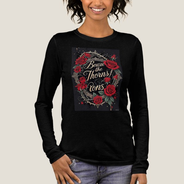 T-shirt design -roses intertwined with thorns Tri-Blend shirt (Vorderseite)