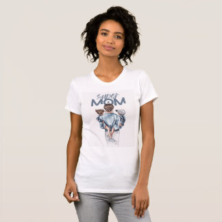 t-shirt design Super Mom Watercolor Illustration 