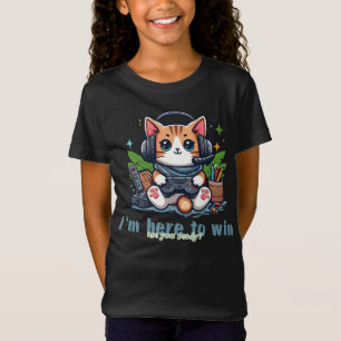 T-Shirt Design unique d'un chat mignon jouant avec un jeu