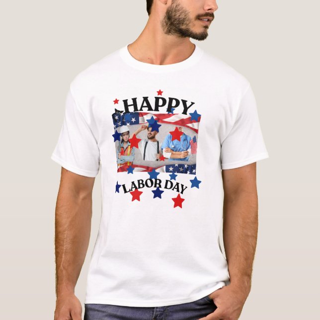 T-Shirt-Design zum glücklichen Tag der Arbeit  T-Shirt (Vorderseite)