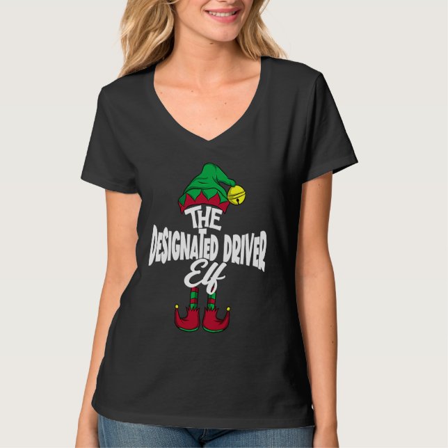 T-shirt DESIGNATED DRIVER Elf Family Group Matching PJ Chr (Devant)