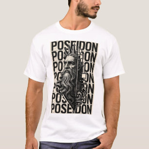 T-shirt Designer grec Dieu Poseidon