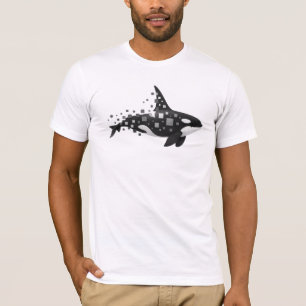 T-shirt Désintégration Orca numérique - Cyber Ocean Series