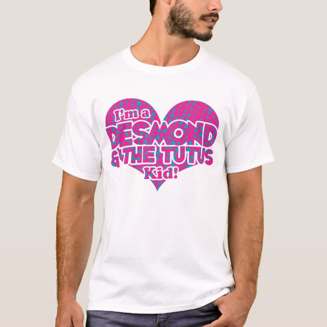 T-shirt Desmond et les triangles de tutu - bleu et roses (Devant)