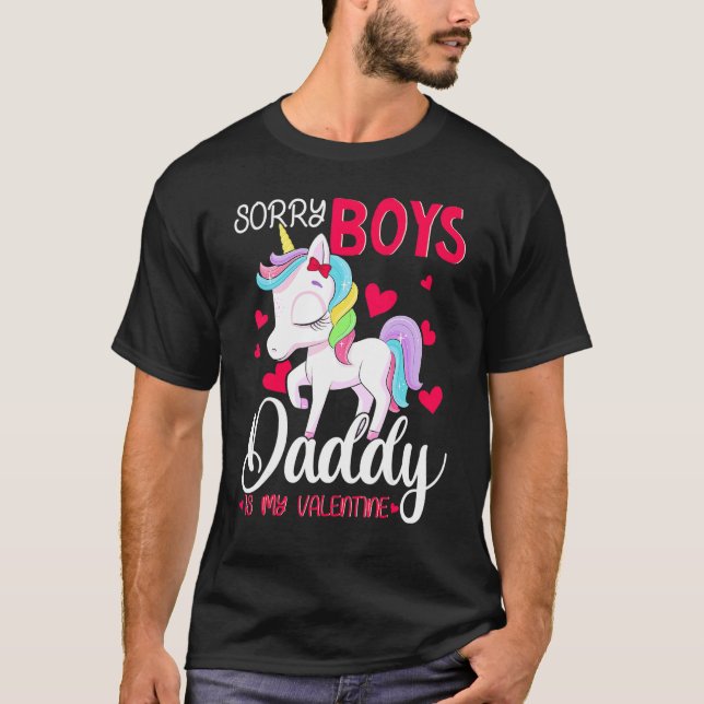 T-shirt Désolé Boys Daddy Is My Valentine Valentine's Day  (Devant)