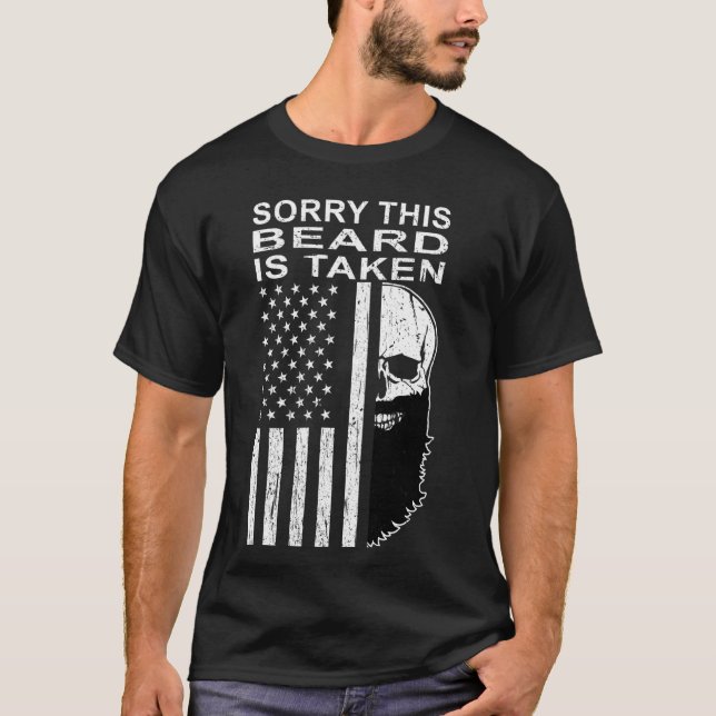 T-shirt Désolé Cette Barbe Est Prise Drapeau Américain Our (Devant)