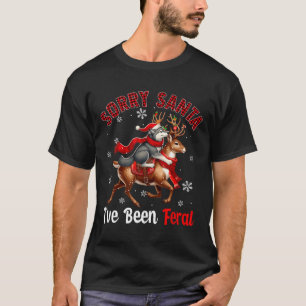 T-shirt Désolé d'avoir été feral Christmas Père Noël Wolf 