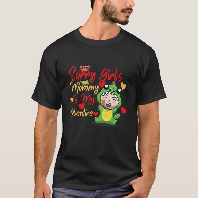 T-shirt Désolé Filles Maman Est Mon Dinosaure Saint Valent (Devant)
