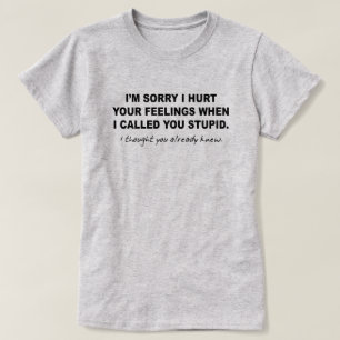T-SHIRT DÉSOLÉ J'AI BLESSÉ VOS SENTIMENTS UNE FOIS APPELÉ