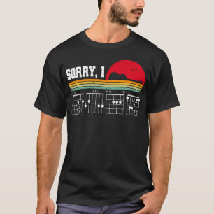 T-shirt Désolé, je m'en fiche Message Caché Guitare Rétro