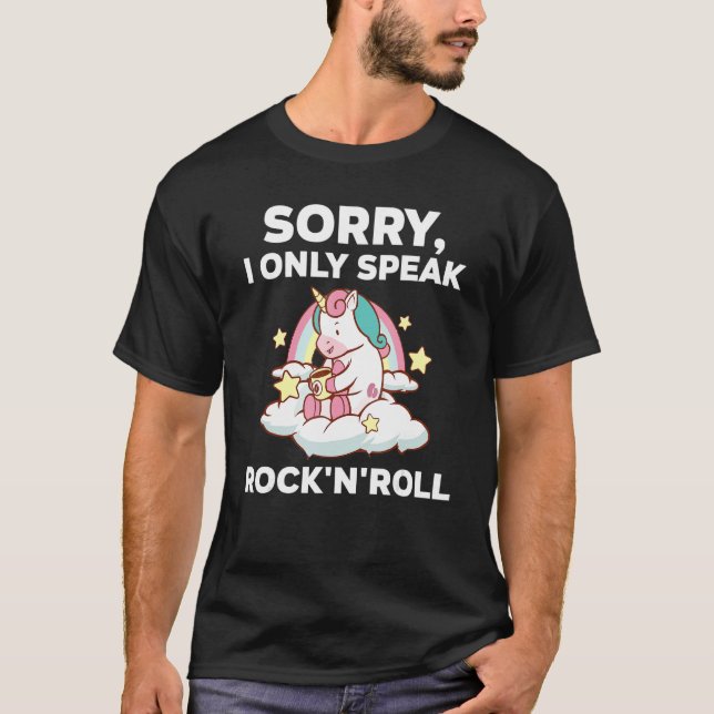 T-shirt désolé, je ne parle que rock'n'roll rock rock-n-ro (Devant)