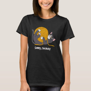 T-shirt Désolé je suis occupé drôle mignon chat chaton sar