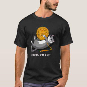 T-shirt Désolé je suis occupé Drôle Mignon Chat Chaton Sar