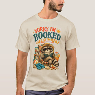 T-shirt Désolé, je suis pris tout l'été Raton laveur lisan