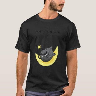 T-shirt Désolé, j'suis en retard, mon chat était assis sur