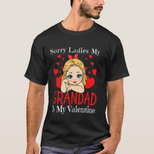 T-shirt Désolé Mesdames Papy Est Mon Valentin Bébé Fille