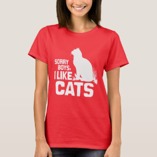 T-shirt DÉSOLÉS LES GARS J'AIME LES CHATS - BLANC -.png
