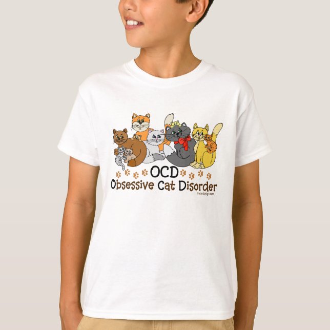 T-shirt Désordre obsédant de chat d'OCD (Devant)