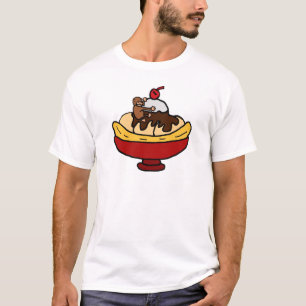 T-shirt Dessert de banana split d'escalade de singe