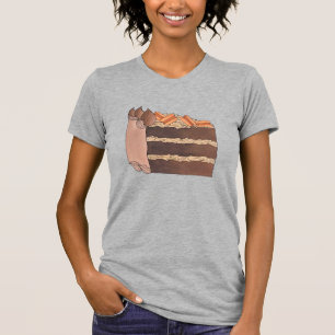 T-shirt Dessert de cuisson de tranches de gâteau au chocol