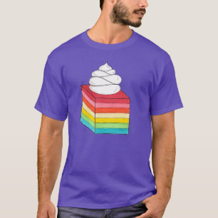 T-shirt Dessert de salade rétro-arc-en-ciel de sept couche