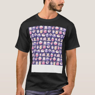 T-shirt Dessert Pâtisserie Motif sans Seamless Kawaii Cute