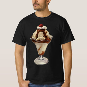 T-shirt Desserts Vintages de crème glacée à chaud