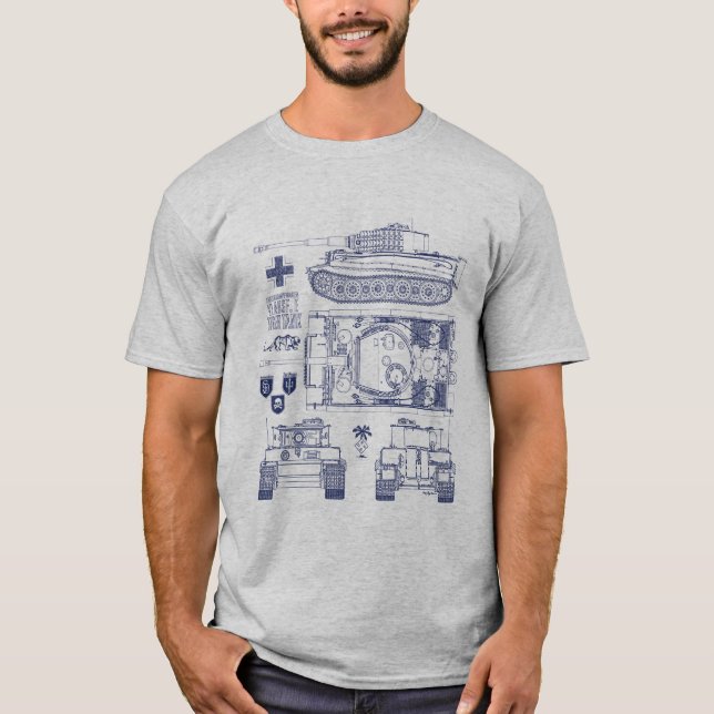 T-shirt Dessin allemand de réservoir du tigre 1 (Devant)