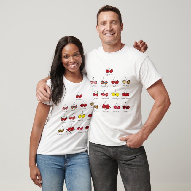 T-shirt Dessin amusant Comique drôle Cheeky Red Cherries C (Unisexe)