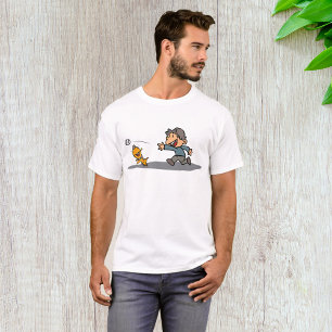 T-shirt Dessin amusant garçon et chien Jouer aller cherche