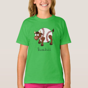T-shirt Dessin Animé de Bébé Baseball Mignon Taureau