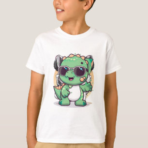 T-shirt Dessin animé de dinosaure mignon