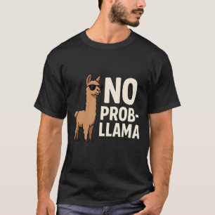 T-shirt Dessin animé de lunettes de soleil cool Lama pas d