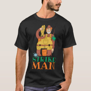 T-shirt Dessin animé de pêche Strike Man