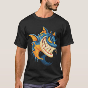 T-shirt Dessin animé de piranha en colère – Créature sous-