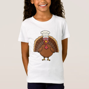 T-Shirt Dessin animé dinde chef Thanksgiving