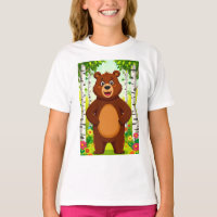 Dessin animé d'ours brun mignon