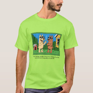 T-shirt Dessin animé drôle de chiens propriétaires de leur