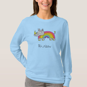 T-shirt Dessin animé drôle de rhinocéros arc-en-ciel pour