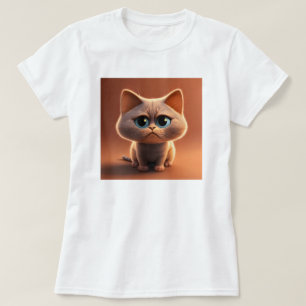 T-shirt dessin animé illustration d'un chat mignon