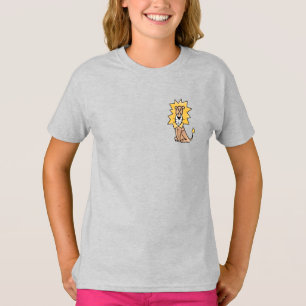 T-shirt dessin animé lion mignon enfants rétro safari jung
