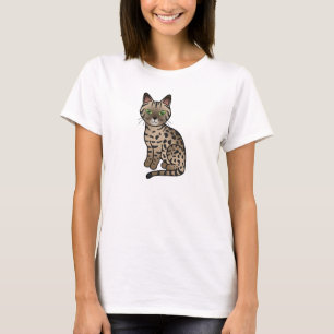 T-shirt Dessin animé mignon de chat Mau égyptien bronze