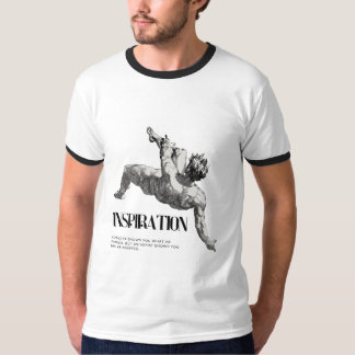 T-shirt dessin au crayon homme qui tombe esthétique renais